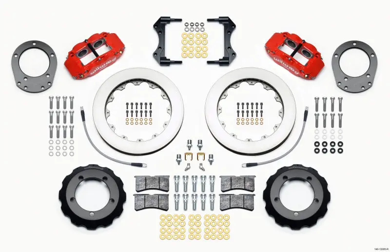 Wilwood Narrow Superlite 4R Front Hat Kit 12.88In Red 76-77 Ford Bronco Dana 44 1