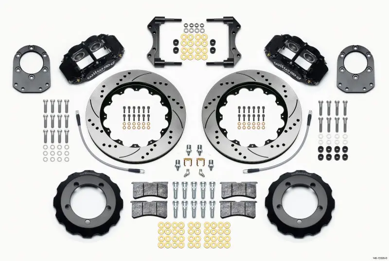 Wilwood Narrow Superlite 4R Front Hat Kit 14.00In Drilled 66-75 Ford Bronco Dana 30/44 With Lines 1