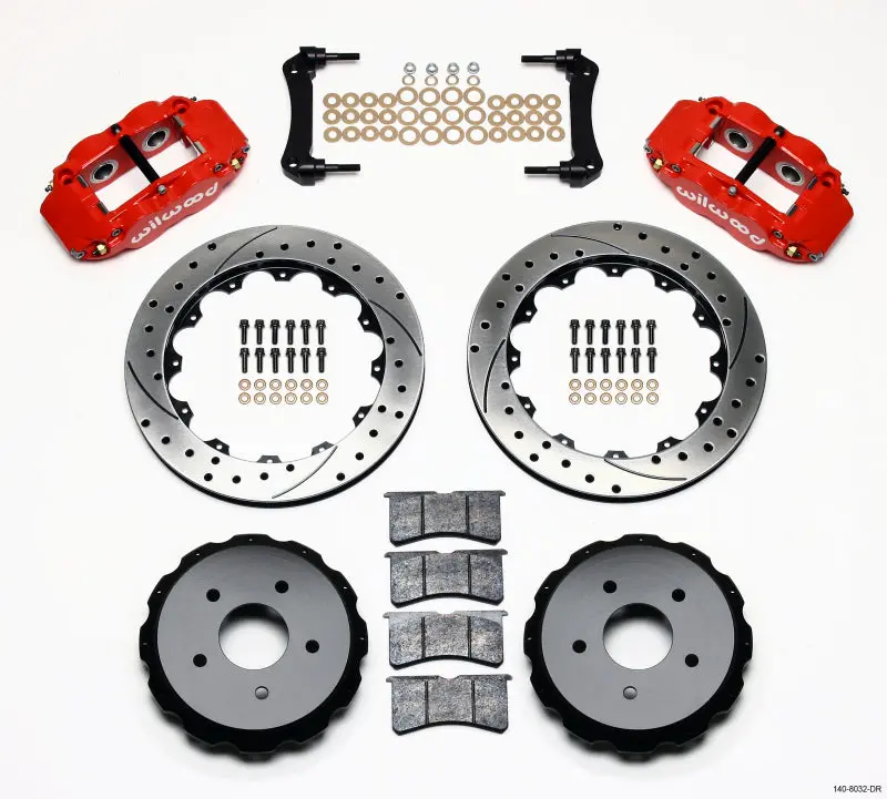 Wilwood Narrow Superlite 4R Rear Brake Kit 12.88In Red - 97-04 Corvette C5/Z06 1