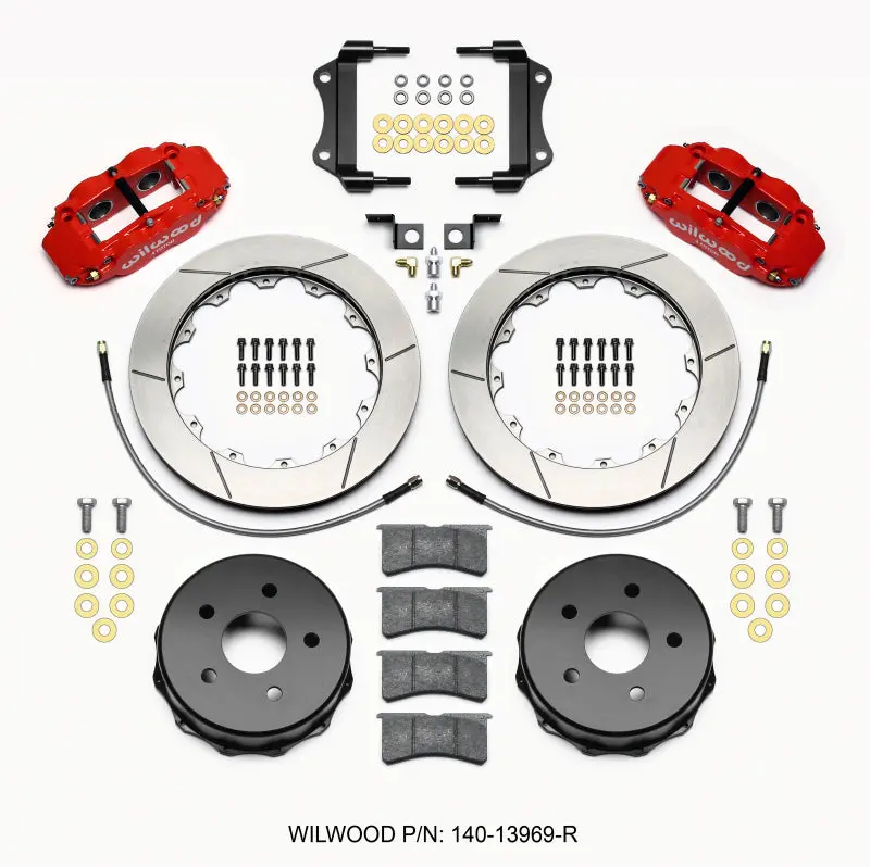 Wilwood Narrow Superlite 4R Rear Brake Kit Red 12.88In For Jeep Jk 2007-Up 1