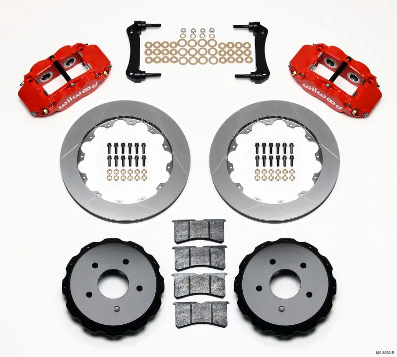 Wilwood Narrow Superlite 4R Rear Brake Kit - Red For 97-04 Corvette C5/Z06 1