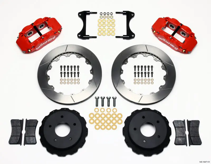 Wilwood Narrow Superlite 4R Rear Kit 12.88In Red For 65-82 Corvette C2/C3 1