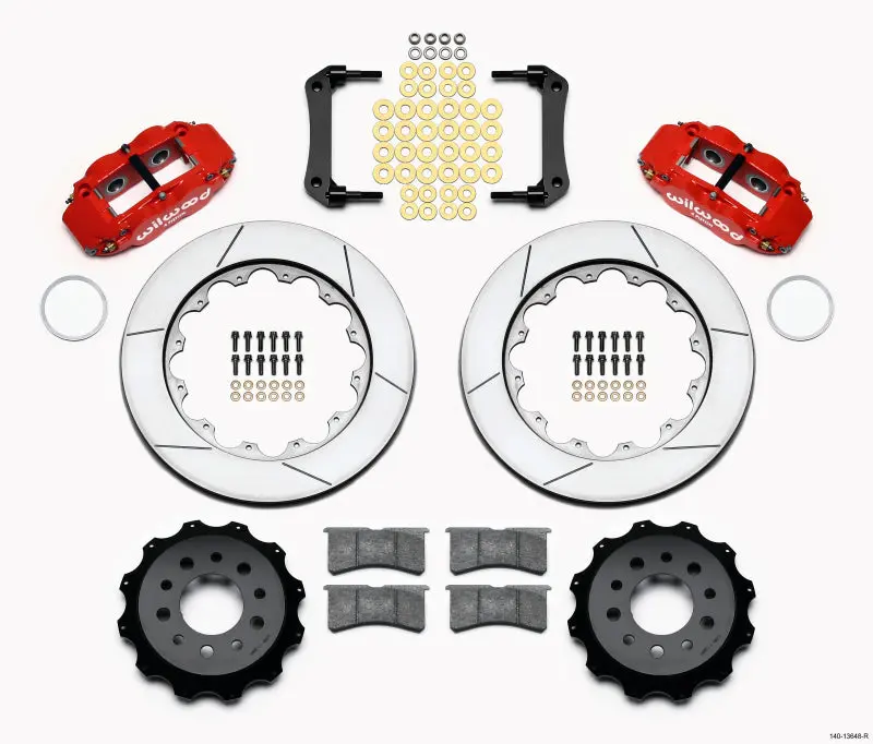 Wilwood Narrow Superlite 4R Rear Kit 14.00In Red For 2010-2015 Chevrolet Camaro Ls Lt Ss Z/28 Zl1 Multilink Irs 1