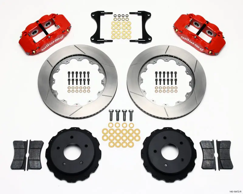 Wilwood Narrow Superlite 4R Rear Kit 14In Red For 65-82 Corvette C2/C3 1