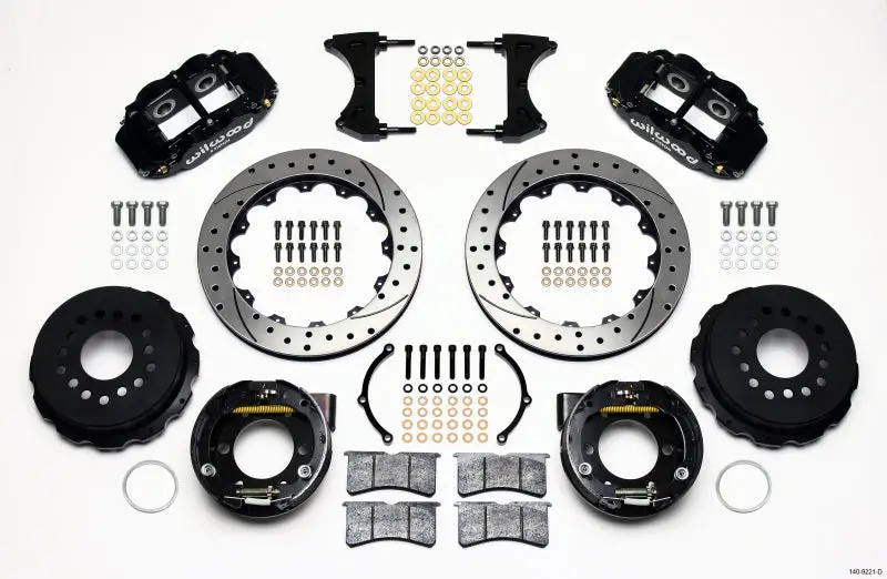 Wilwood Narrow Superlite 4R Rear P-Brk Kit 12.88In Drilled 2005-2014 Ford Mustang 1