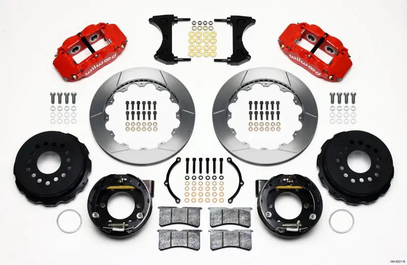 Wilwood Narrow Superlite 4R Rear P-Brk Kit 12.88In Red For 2005-2014 Ford Mustang 1