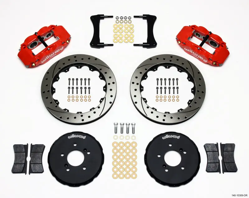 Wilwood Narrow Superlite 6R Front Hat Kit 12.88In Drill Red Honda S2000 2000-2009 Base Cr 1