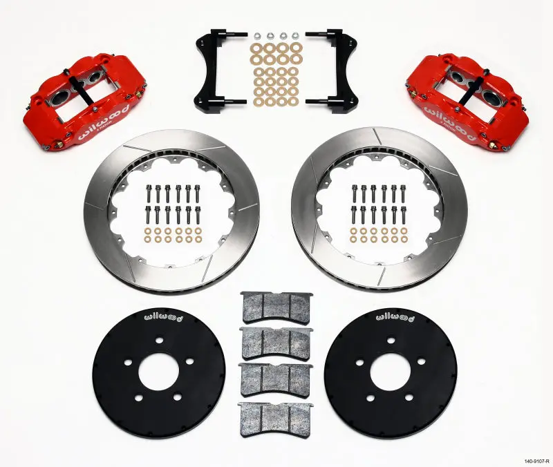 Wilwood Narrow Superlite 6R Front Hat Kit 12.88In Red 1994-2004 Mustang 1