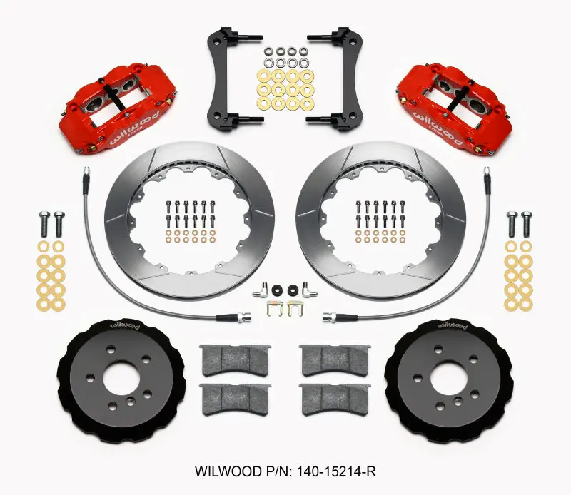 Wilwood Narrow Superlite 6R Front Hat Kit 12.88In Red For 2014-2015 Mini Cooper 1