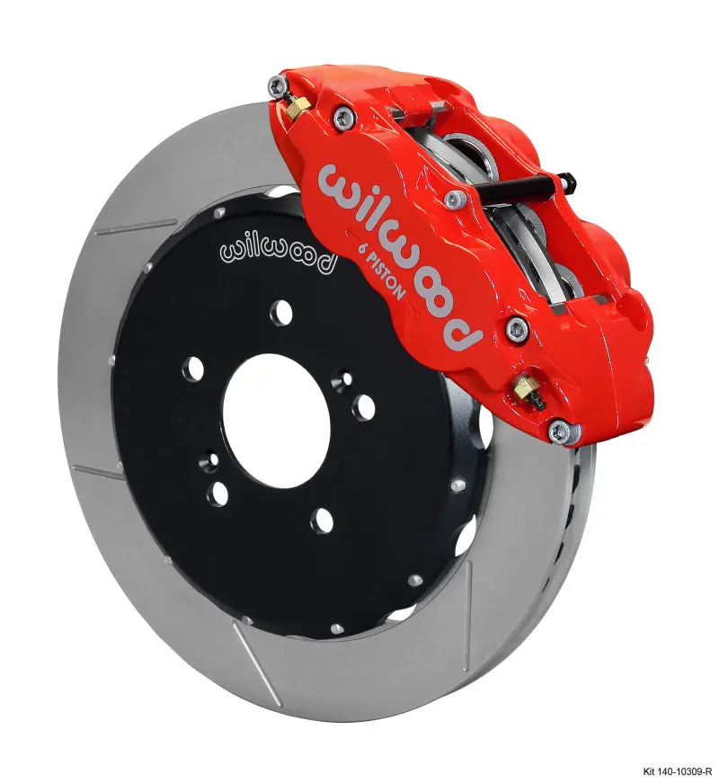 Wilwood Narrow Superlite 6R Front Hat Kit 12.88In Red Honda S2000 2000-2009 Base 1