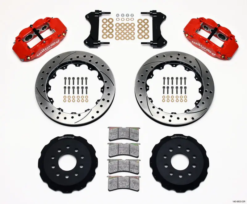Wilwood Narrow Superlite 6R Front Hat Kit 13.06In Drilled Red For 98-02 Camaro/Firebird 1