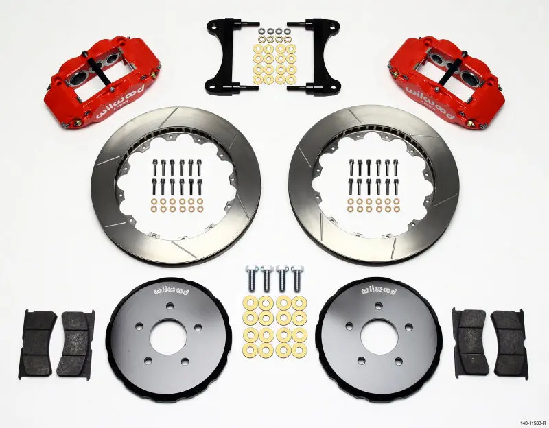 Wilwood Narrow Superlite 6R Front Hat Kit 13.06In Red For Nissan 370Z, Infiniti G37 2007-2012 1