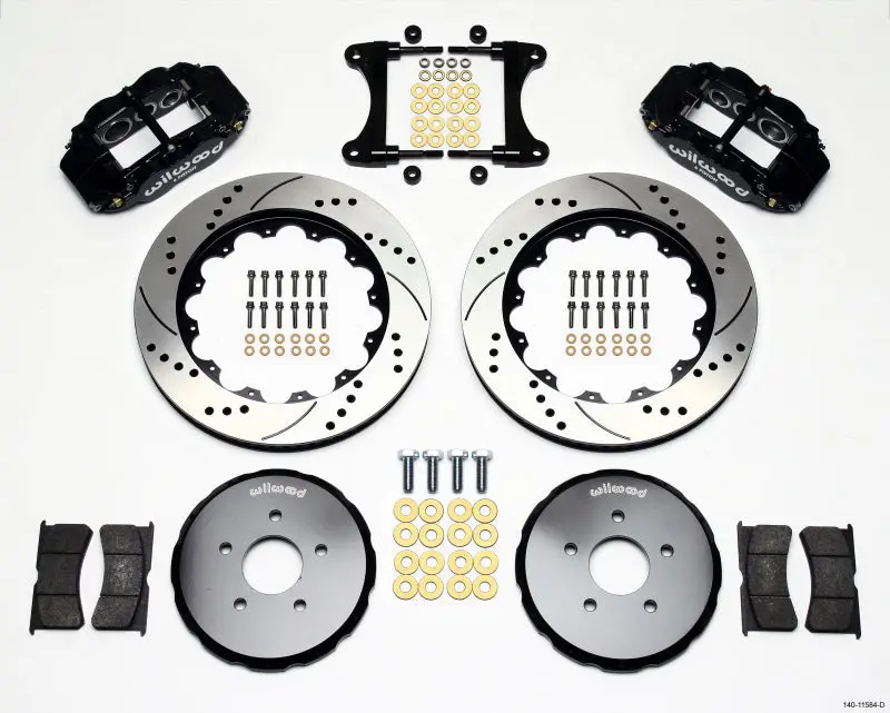Wilwood Narrow Superlite 6R Front Hat Kit 14.00In Drilled Nissan 370Z Infiniti G35 G37 2007-2012 1