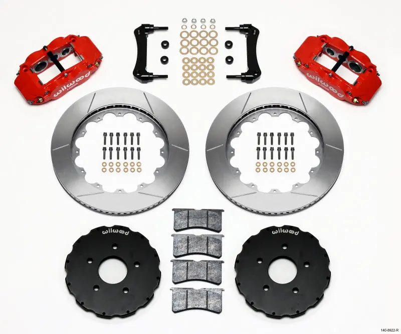 Wilwood Narrow Superlite 6R Front Hat Kit 14.00In Red 2005-2013 Corvette C6 1