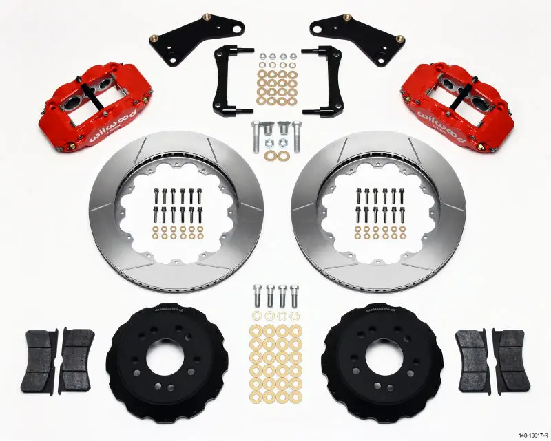 Wilwood Narrow Superlite 6R Front Hat Kit 14.00In Red For 65-82 Corvette C2/C3 1