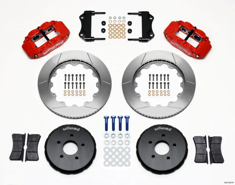 Wilwood Narrow Superlite 6R Front Hat Kit 14.00In Red For Nissan 350Z/Inifiniti G35 2003-2009 1