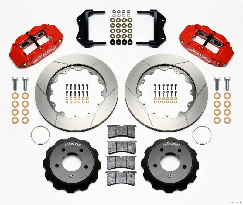 Wilwood Narrow Superlite 6R Front Hat Kit 14In Red 84-87 Corvette C4 1