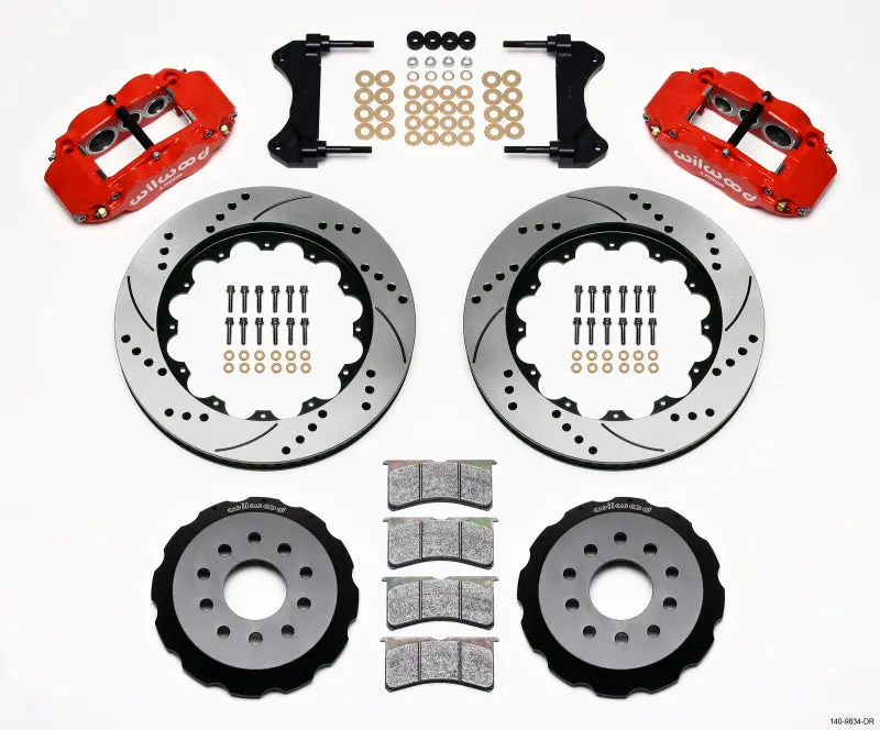 Wilwood Narrow Superlite 6R Front Hat Kit Red 14.00In For 98-02 Camaro/Firebird 1