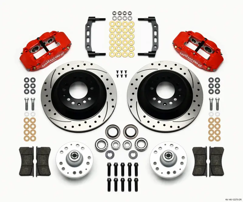 Wilwood Narrow Superlite 6R Front Hub & 1Pc Rtr Kit 12.88In Dril Red 74-80 Pinto Mustang Ii 1