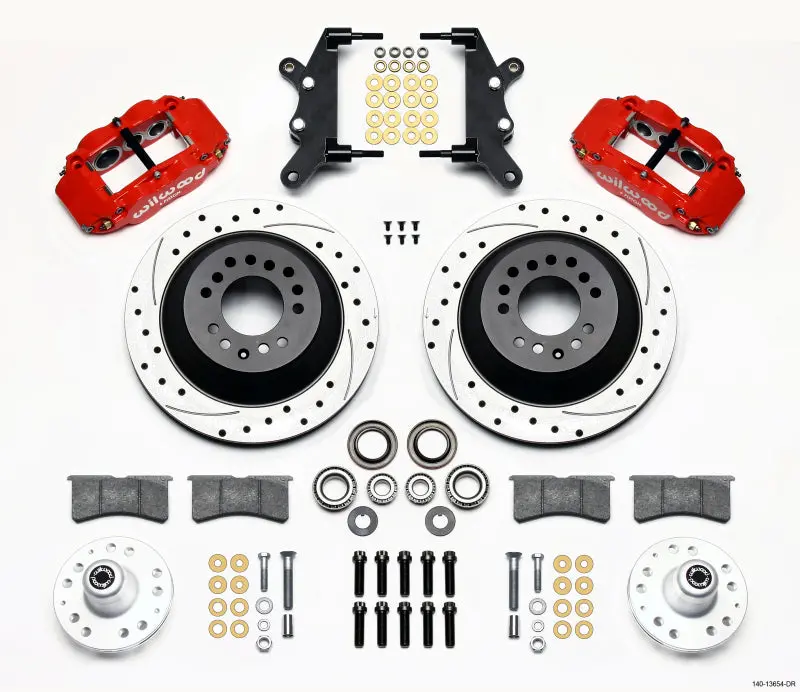 Wilwood Narrow Superlite 6R Front Hub & 1Pc Rtr Kit 12.88In Red For 60-68 Ford Mercury Full Size 1