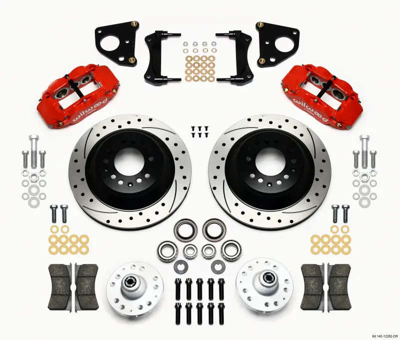 Wilwood Narrow Superlite 6R Front Hub & 1Pc Rtr Kit 12.88In Red For 62-72 Dodge B & E Body Cars 1