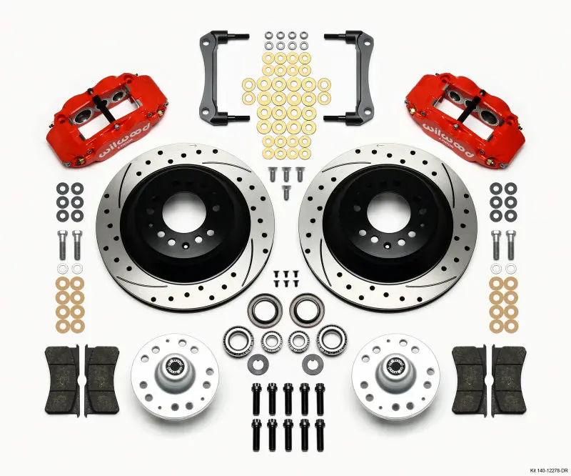 Wilwood Narrow Superlite 6R Front Hub & 1Pc Rtr Kit 12.88In Red For 70-78 Camaro 1