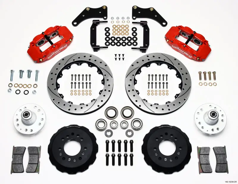 Wilwood Narrow Superlite 6R Front Hub Kit 12.88In Drill Red Gm 57-70 1