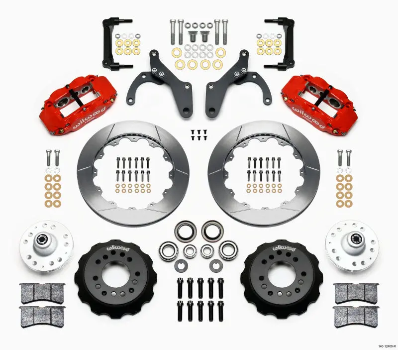 Wilwood Narrow Superlite 6R Front Hub Kit 12.88In Red For 59-64 Chevy Impala And 63-64 Corvette 1