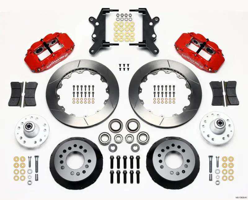 Wilwood Narrow Superlite 6R Front Hub Kit 12.88In Red For 60-68 Ford Mercury Full Size Galaxie 1