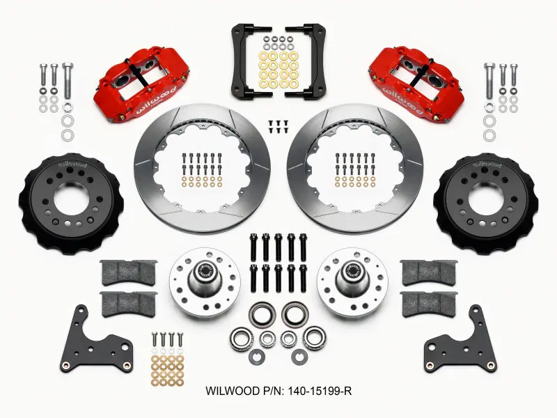 Wilwood Narrow Superlite 6R Front Hub Kit 12.88In Red For 65-72 Chrysler 300, New Yorker, Newport, Town & Country, Dodge Monaco, Plymouth Fury 1