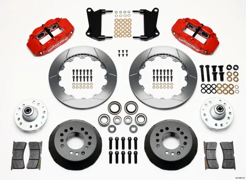 Wilwood Narrow Superlite 6R Front Hub Kit 12.88In Red For 67-69 Camaro 64-72 Nova Chevelle 1