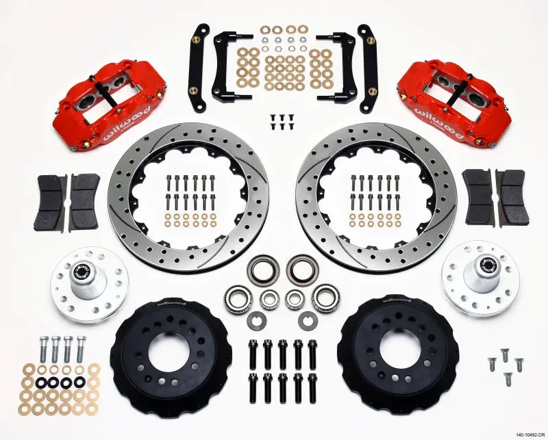 Wilwood Narrow Superlite 6R Front Hub Kit 12.88In Red For 79-81 Camaro 1