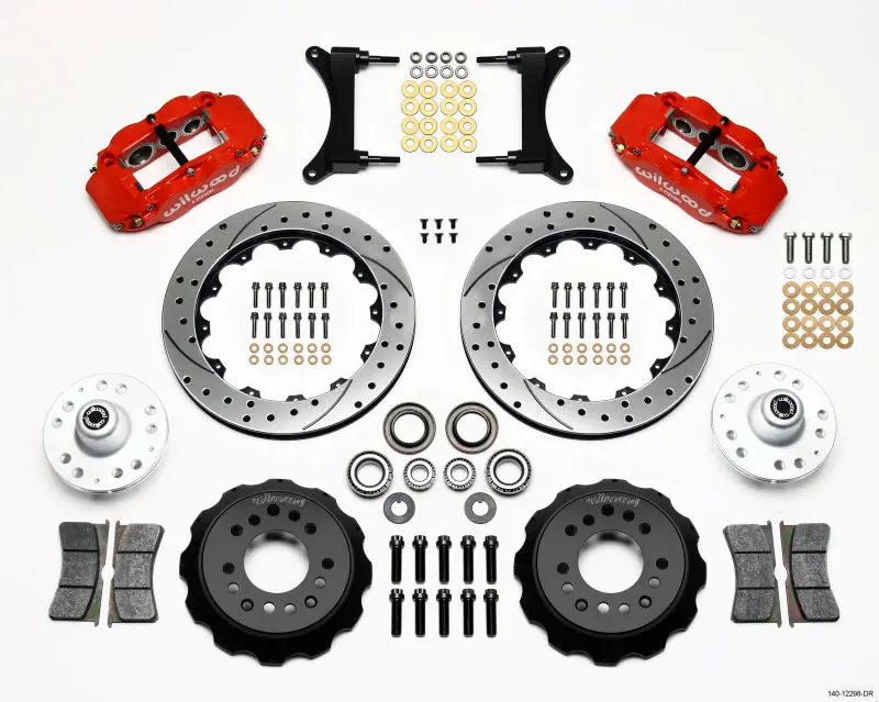 Wilwood Narrow Superlite 6R Front Hub Kit 12.88In Red For 79-87 Gm G Body 1