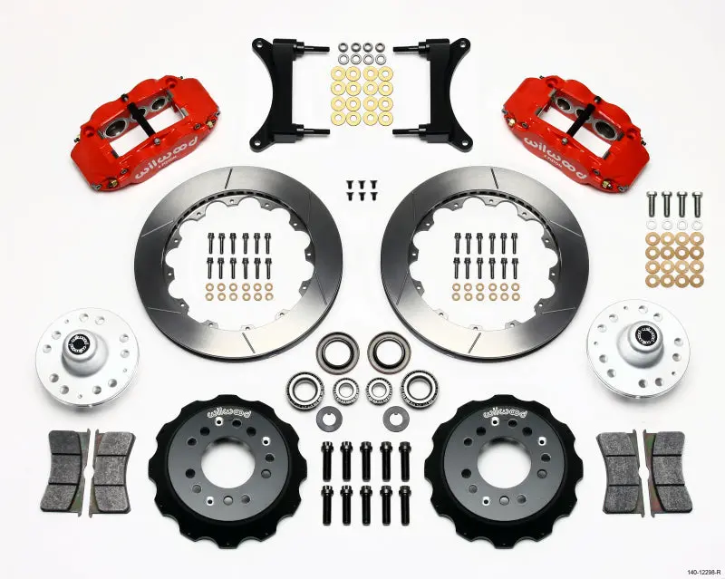 Wilwood Narrow Superlite 6R Front Hub Kit 12.88In Red For 79-87 Gm G Body 1