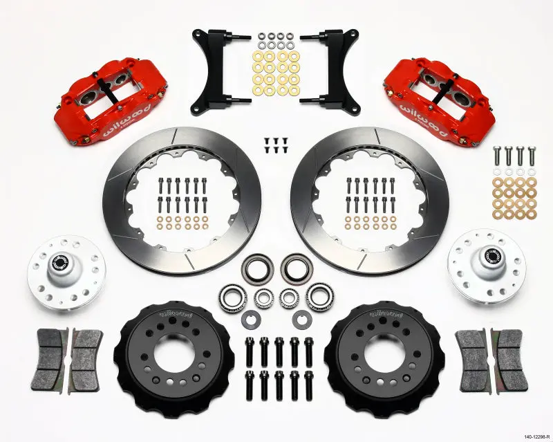 Wilwood Narrow Superlite 6R Front Hub Kit 12.88In Red For 79-87 Gm G Body 2