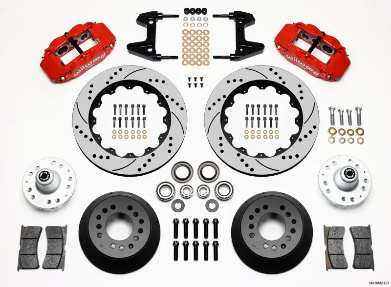 Wilwood Narrow Superlite 6R Front Hub Kit - 14.00In Drill Red - 74-80 Pinto/Mustang Ii 1