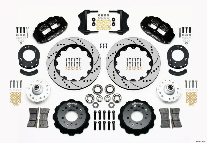 Wilwood Narrow Superlite 6R Front Hub Kit 14.00In Drilled For 1965-1969 Ford Mustang Drum Spindle 1