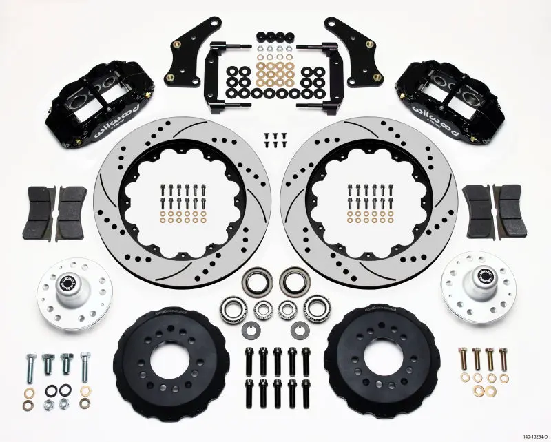 Wilwood Narrow Superlite 6R Front Hub Kit 14.00In Drilled Large Gm 57-70 Drop Spindle For Chevrolet Bel Air Caprice Impala 1