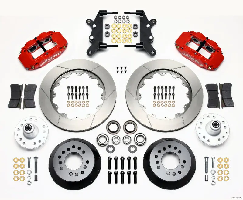 Wilwood Narrow Superlite 6R Front Hub Kit 14.00In Red For 60-68 Ford Mercury Full Size Galaxie 1