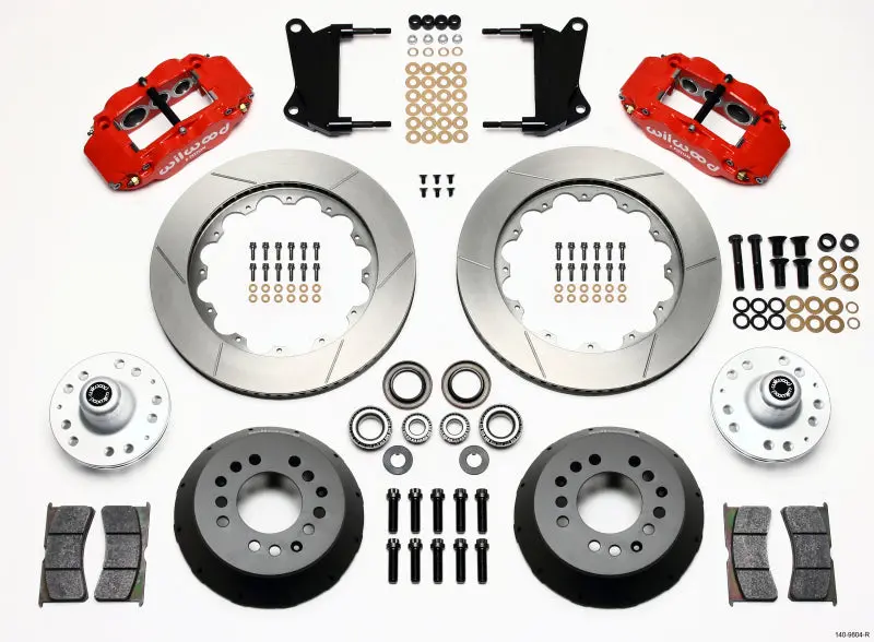 Wilwood Narrow Superlite 6R Front Hub Kit 14.00In Red For 67-69 Camaro 64-72 Nova Chevelle 1