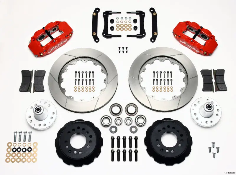 Wilwood Narrow Superlite 6R Front Hub Kit 14.00In Red For 70-78 Camaro 1