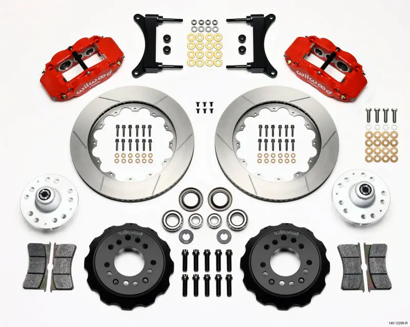 Wilwood Narrow Superlite 6R Front Hub Kit 14.00In Red For 79-87 Gm G Body 2