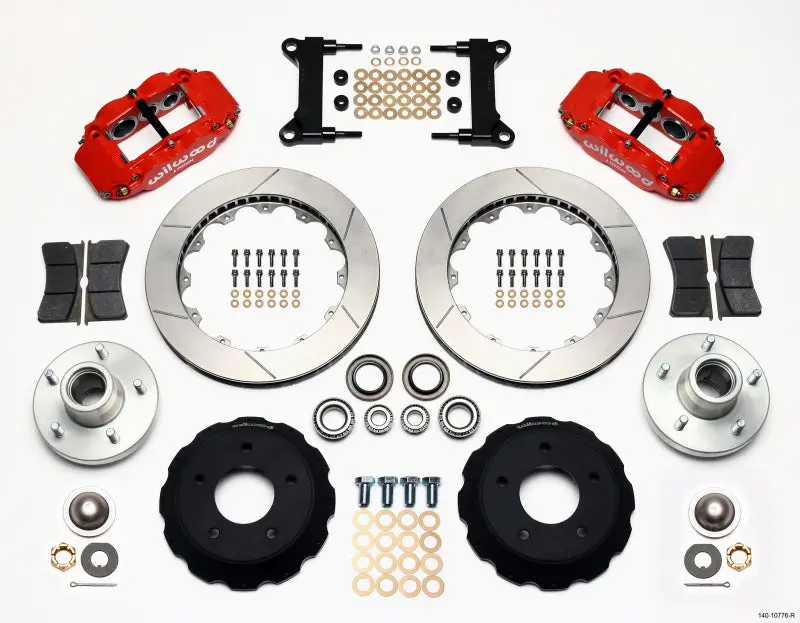 Wilwood Narrow Superlite 6R Front Hub Kit 14.00In Red For Chevy C-10 60-87 Cpp Drop Spindle 1