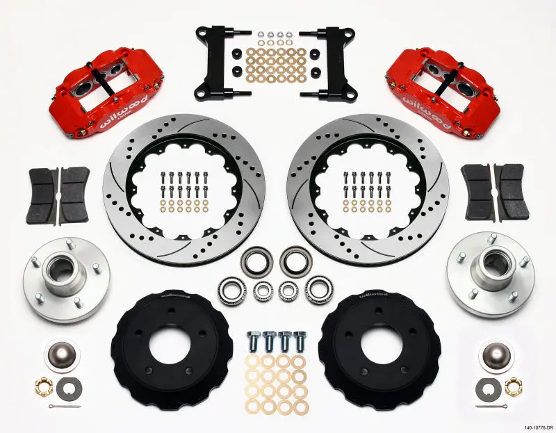 Wilwood Narrow Superlite 6R Front Hub Kit 14In Drill Red For Chevy C-10 60-87 Cpp Drop Spindle 1