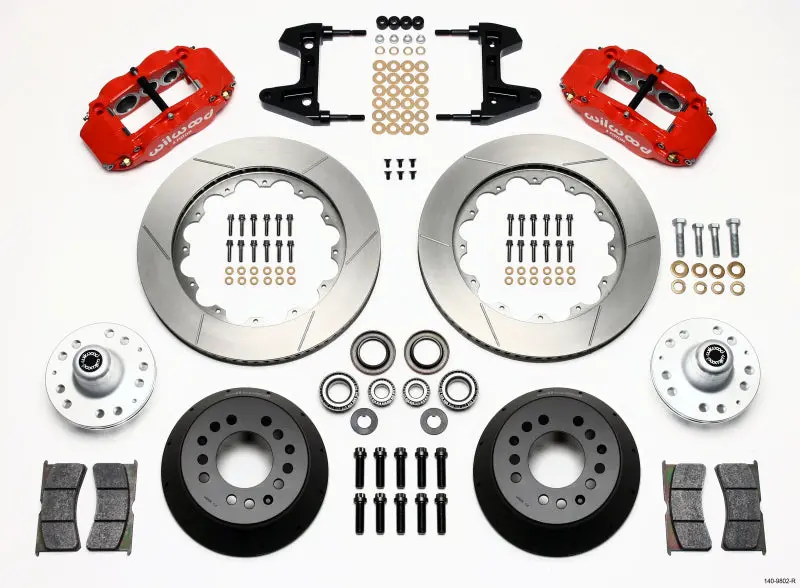 Wilwood Narrow Superlite 6R Front Hub Kit Red 14.00In - 74-80 Pinto/Mustang Ii 1