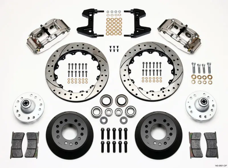 Wilwood Narrow Superlite 6R Front Hub Kit With 12.88In Drilled Polished Rotor - Fits 74-80 Pinto/Mustang Ii 1