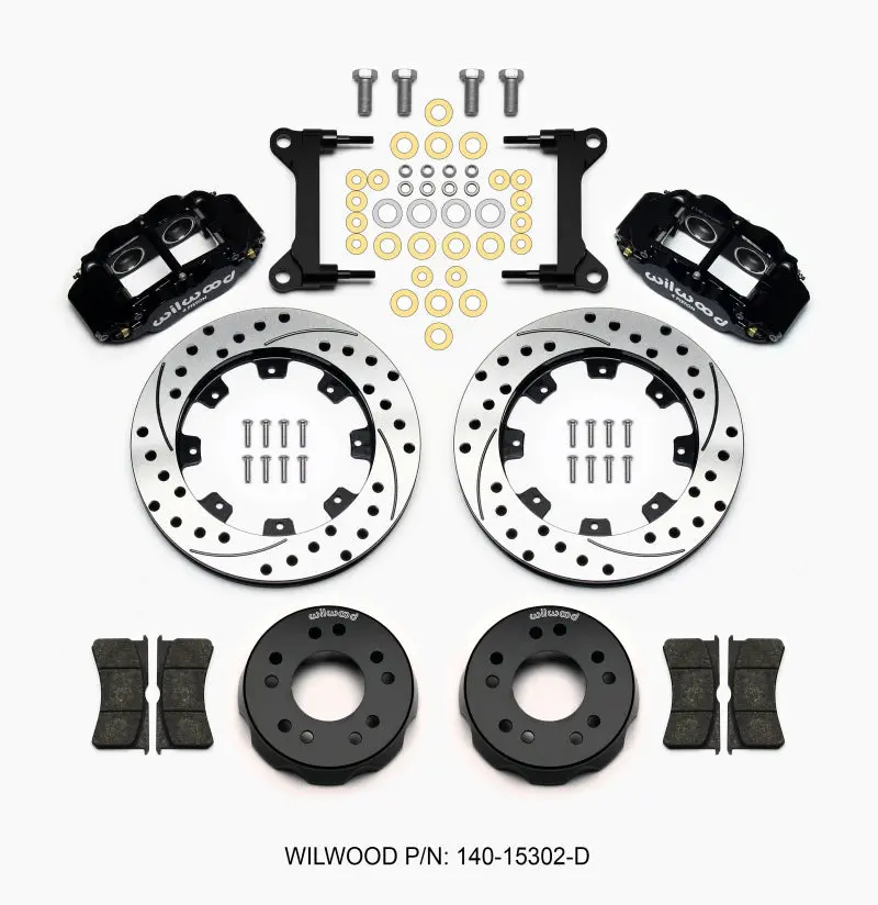 Wilwood Narrow Superlite 6R Front Kit 12.19In Drilled 63-87 C10 With Wilwood Pro Spindles 1