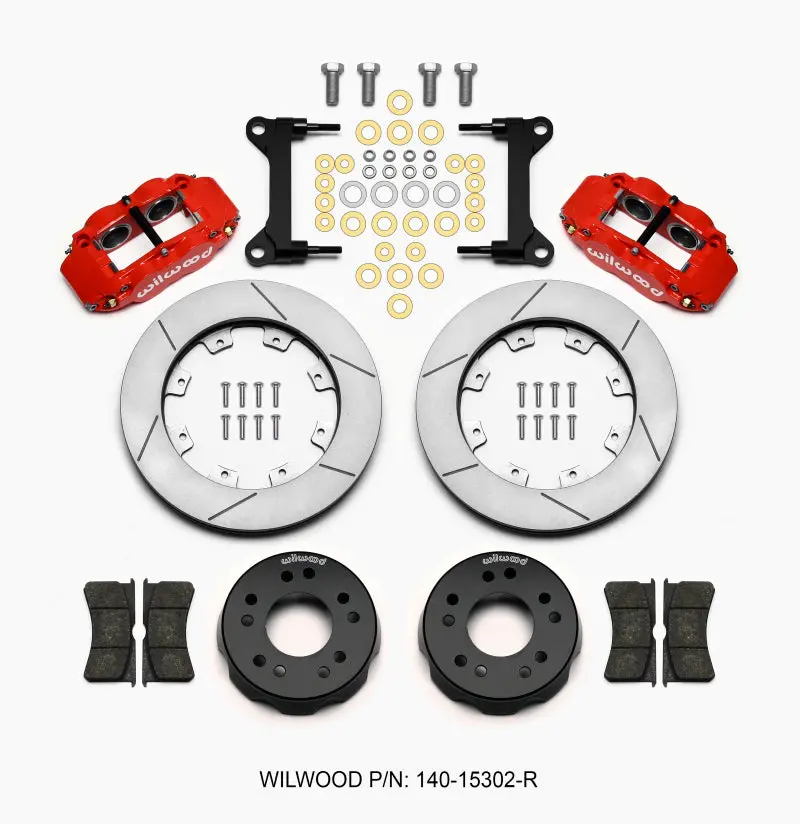 Wilwood Narrow Superlite 6R Front Kit 12.19In Drilled Red For 63-87 C10 With Wilwood Pro Spindles 1