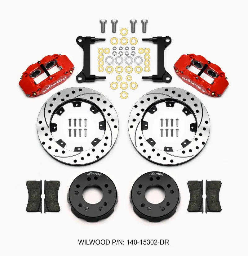 Wilwood Narrow Superlite 6R Front Kit 12.19In Drilled Red For 63-87 Chevrolet C10 With Wilwood Pro Spindles 1