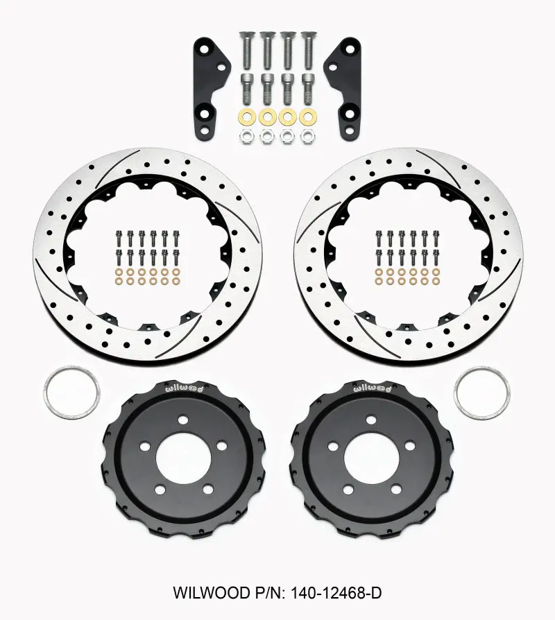 Wilwood Pro-Matrix Rear Brake Kit With Drilled Rotors For 05-12 Ford Mustang Gt 1